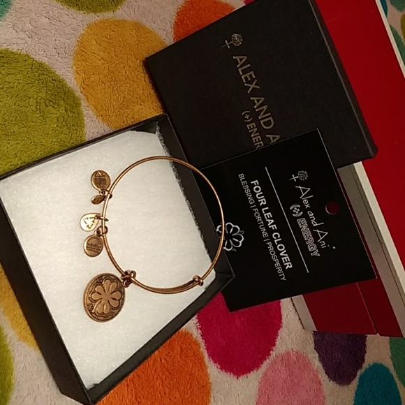 Authentic New Alex and Ani Energy Four Leaf Clover - Picture 1 of 8